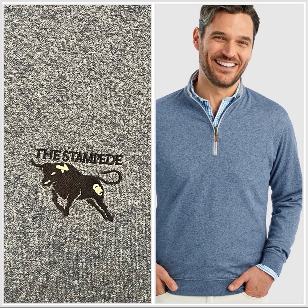 LIKE NEW Johnnie-O Men’s Sully 1/4 Zip Pullover Blue Medium The Stampede Golf